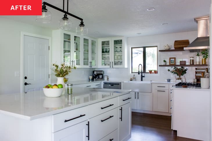 Photo of white kitchen after being renovated