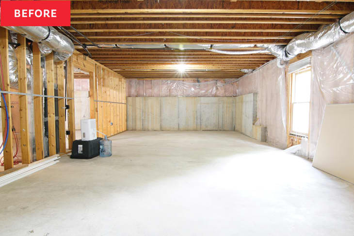 Empty basement before renovation.