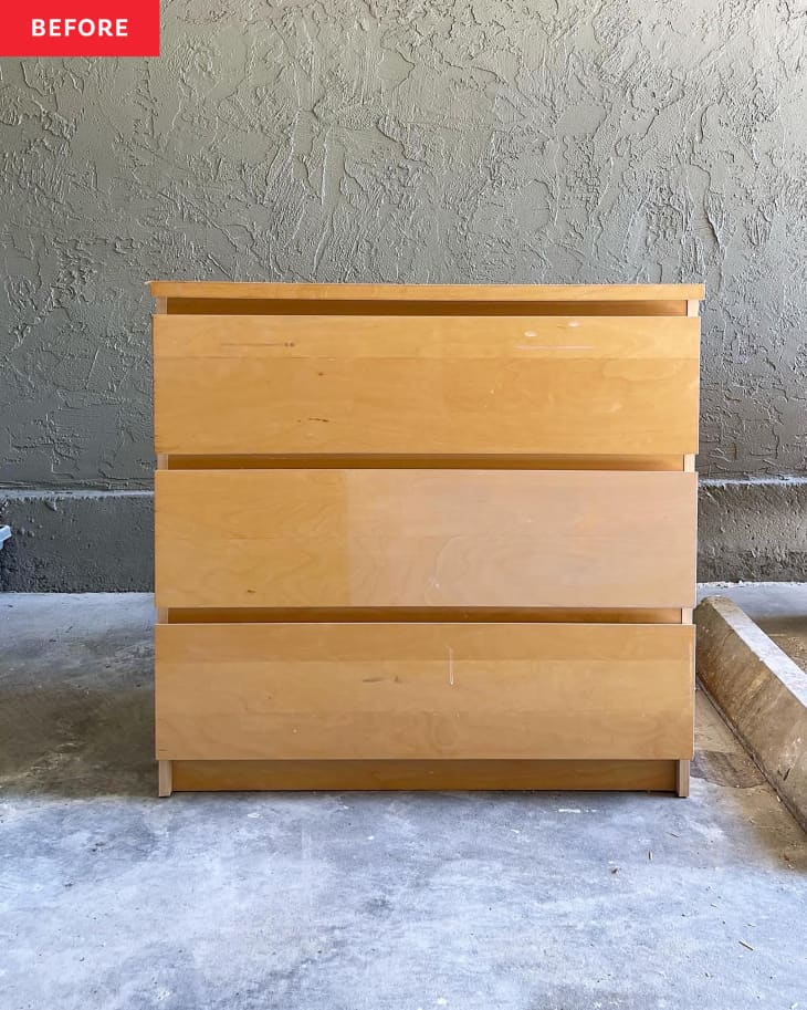 Ikea malm dresser before remodeling.