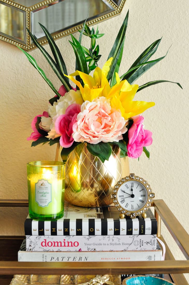 dollar store florals as home decor