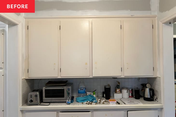 Kitchen cabinets stripped during renovation