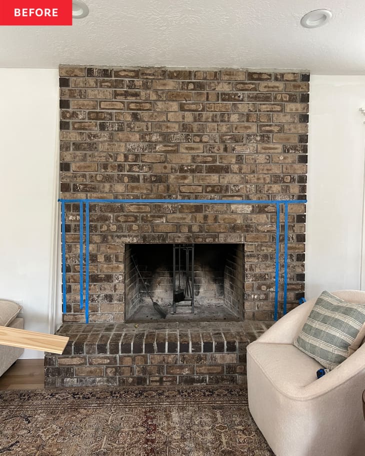 400 Brick Fireplace Facelift Before and After Photos Cubby