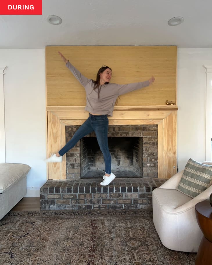 400 Brick Fireplace Facelift Before and After Photos Cubby