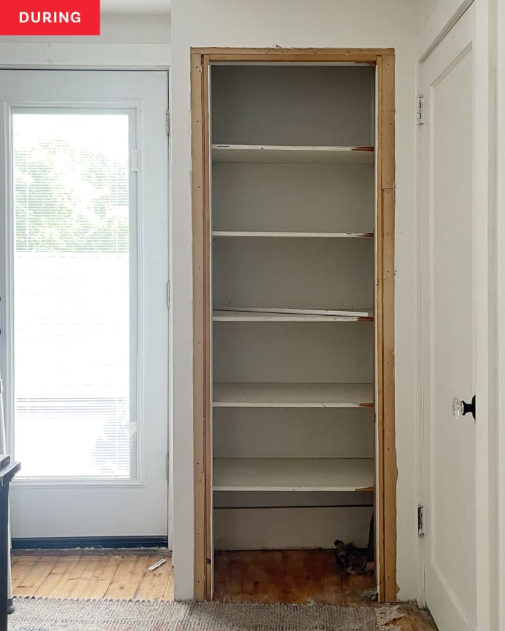 A closet in the process of being renovated.