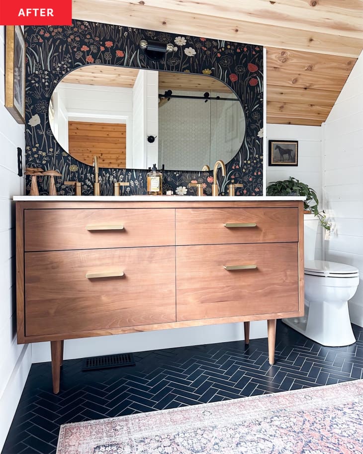 A Dreamy Bathroom Redo Is Whimsical & Woodsy | Apartment Therapy