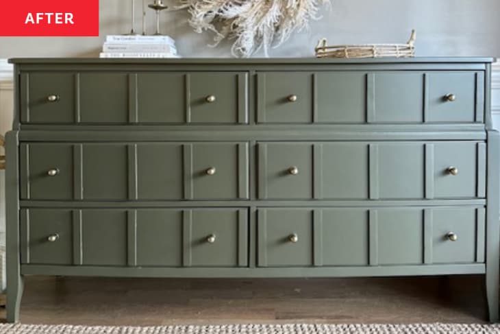 Modern Green Dresser with Leather Pulls  One Room Challenge Week 3 — This  Giant Life