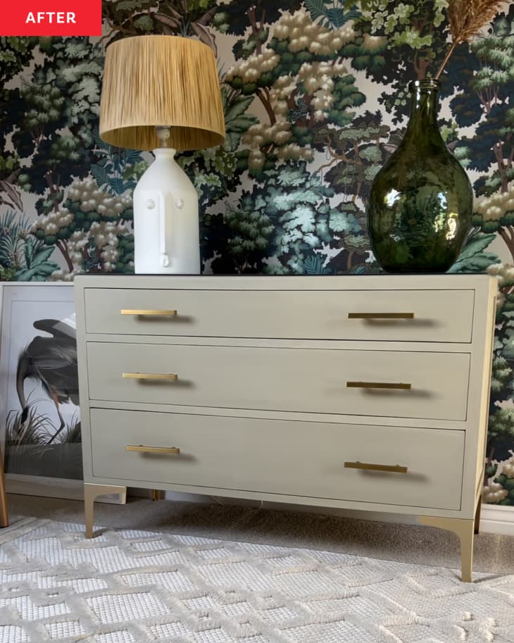 grey dresser gold hardware Madelyn Six Drawer Dresser in Slate Gray