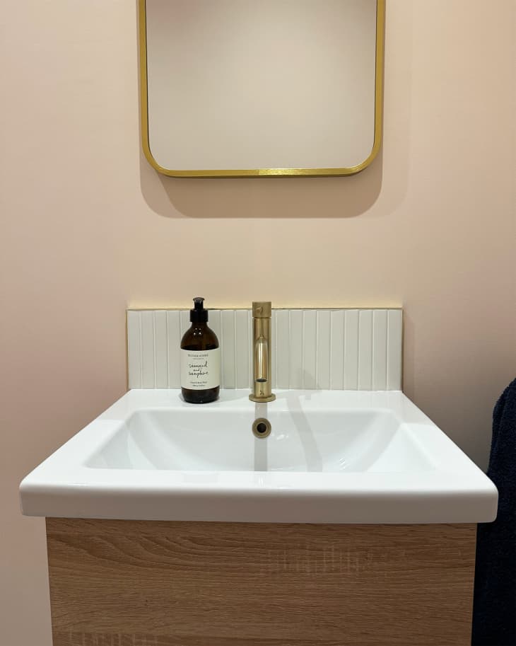 The sink of the newly renovated bathroom.