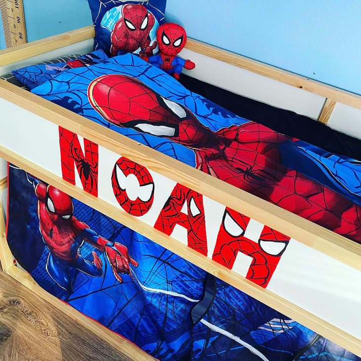 Spiderman themed bunk bed.