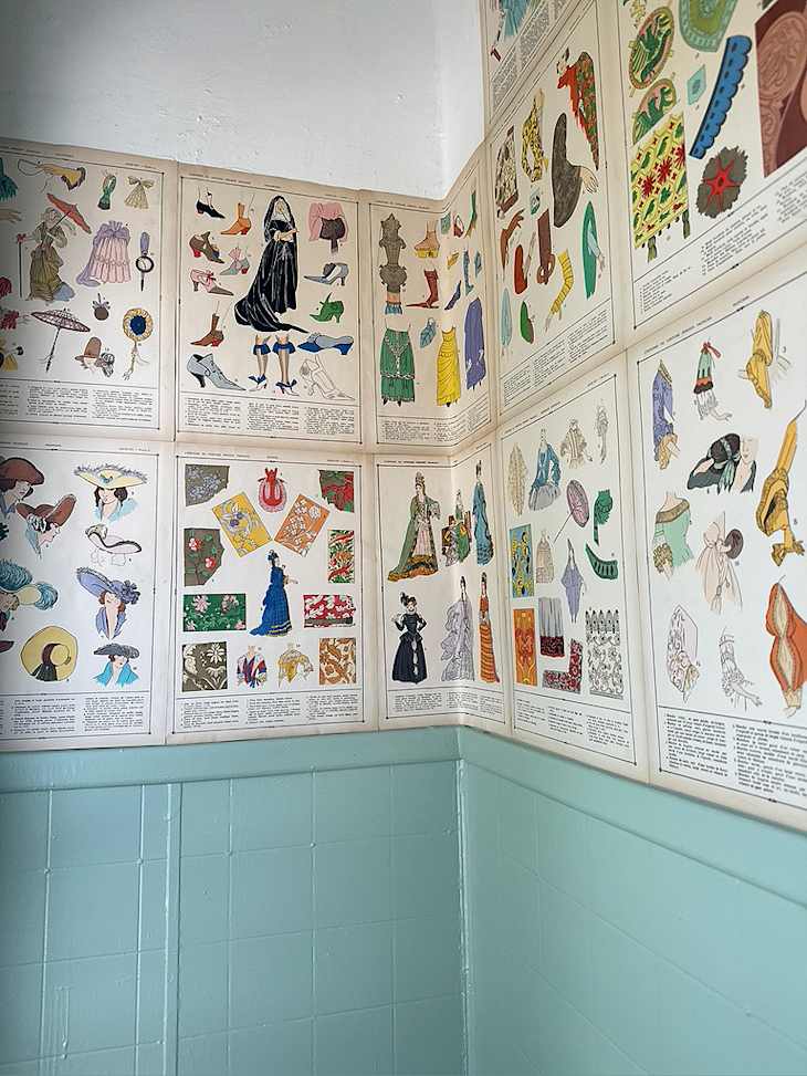 I Used Vintage Book Pages as Bathroom Wallpaper (See How!) Apartment