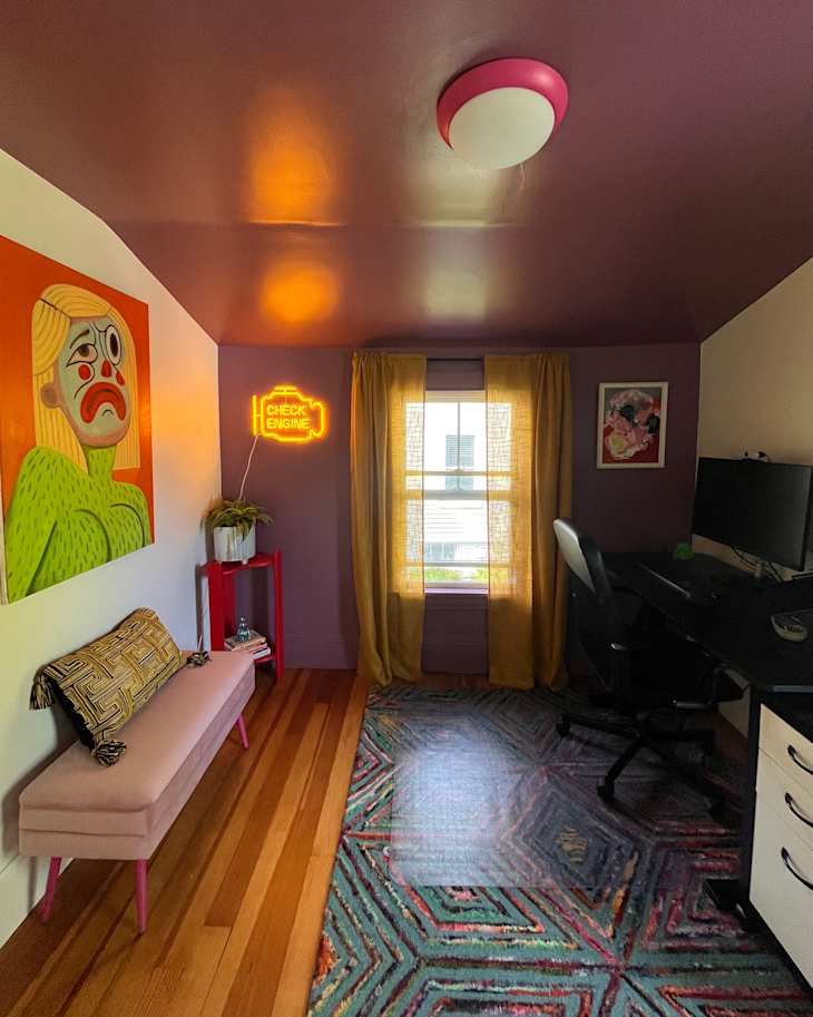 An Uninspiring Home Office Gets an UltraColorful Makeover Apartment