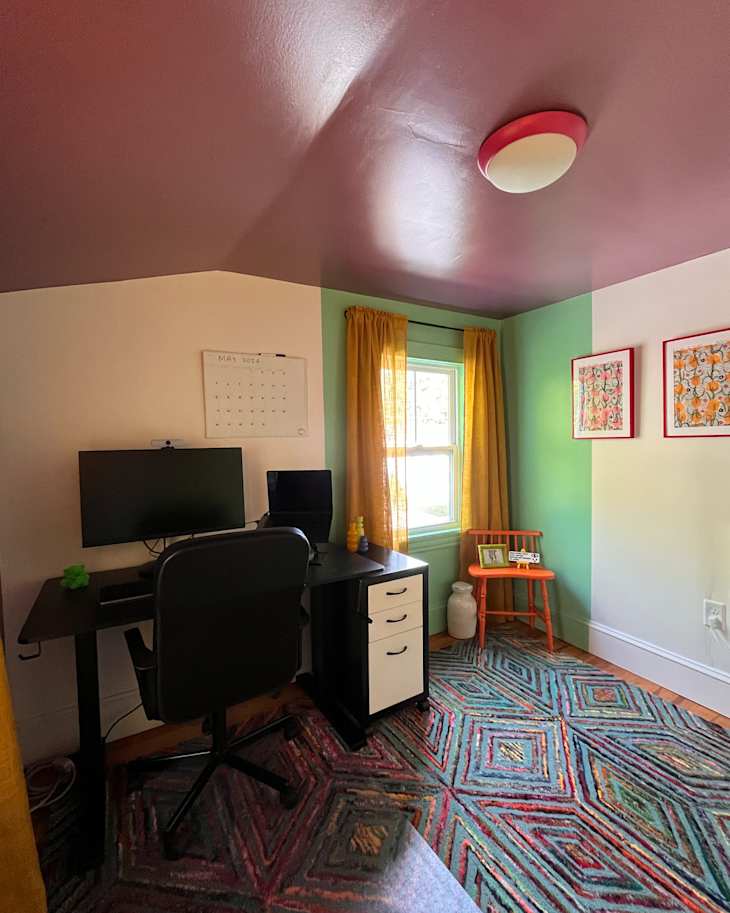 An Uninspiring Home Office Gets an UltraColorful Makeover Apartment