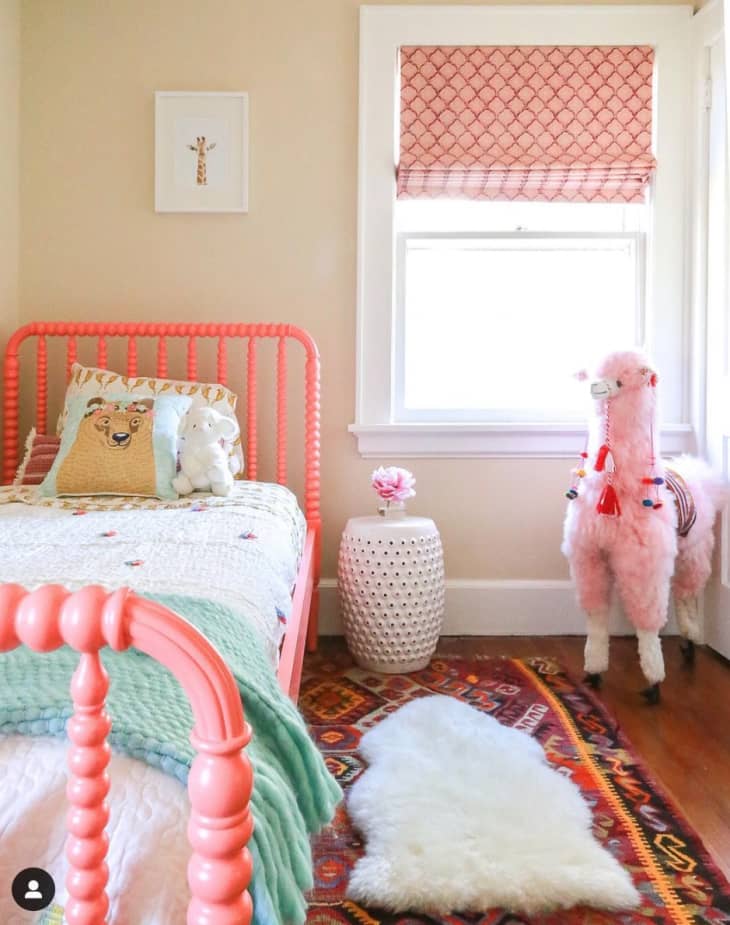Girl's bedroom with pink accents