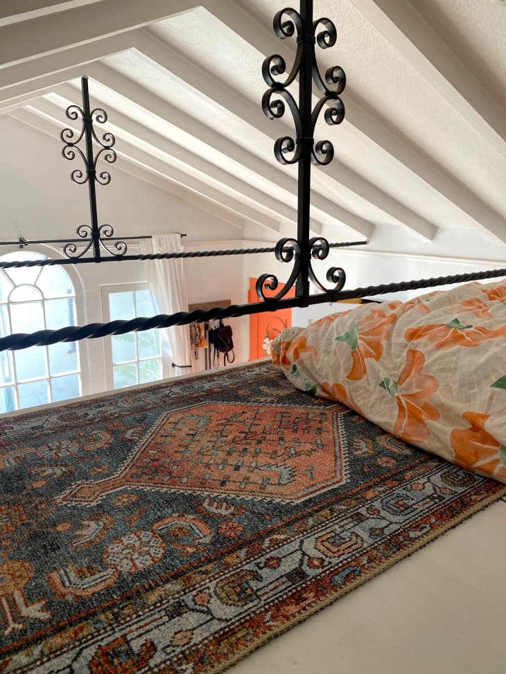 Vintage rug in loft space