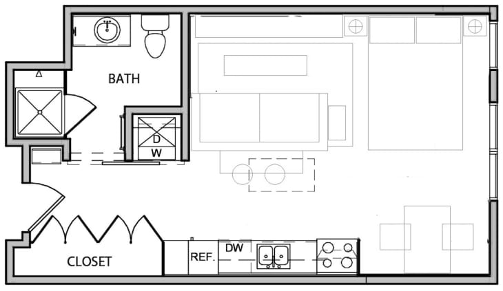 400-Square-Foot Studio Smart Layout and Vertical Storage | Apartment Therapy