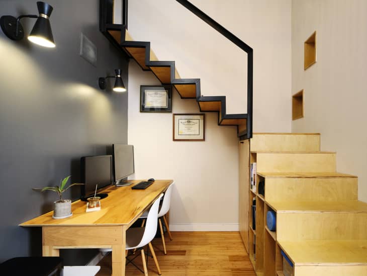 Desk next to stairs