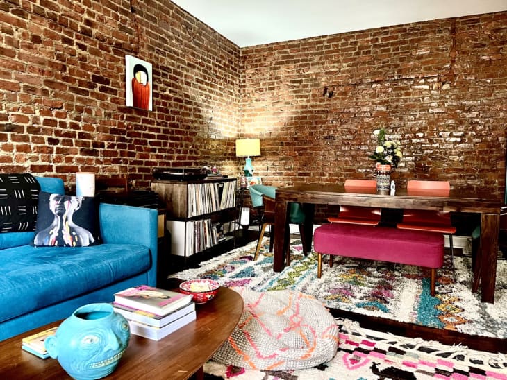 brick living room