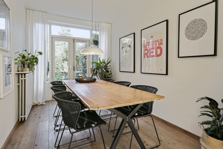 Dining room with wooden table