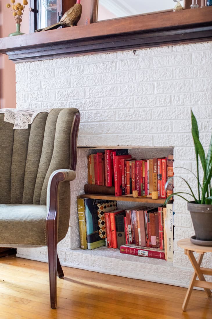 Jamie Gentry Chicago House Tour - Fireplace Book Shelf