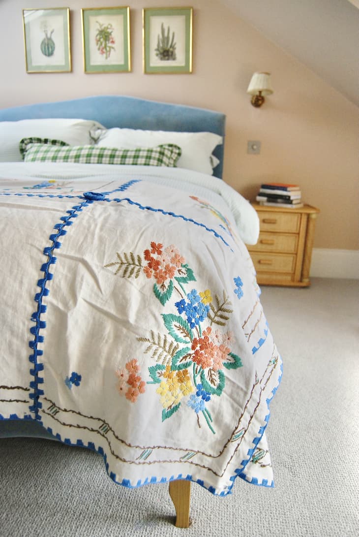 Clare O'Connell UK House Tour - Embroidered Duvet Cover
