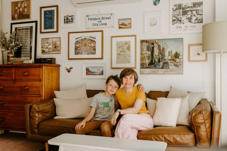 Breeana Dunbar and her son in their Melbourne apartment.