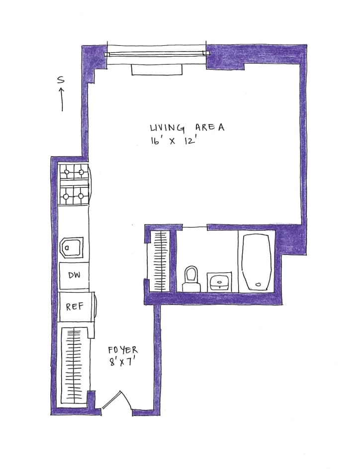 floor plan of downtown brooklyn apartment