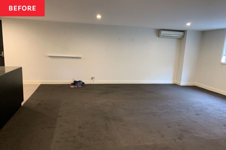 empty white room with carpeting before renovation
