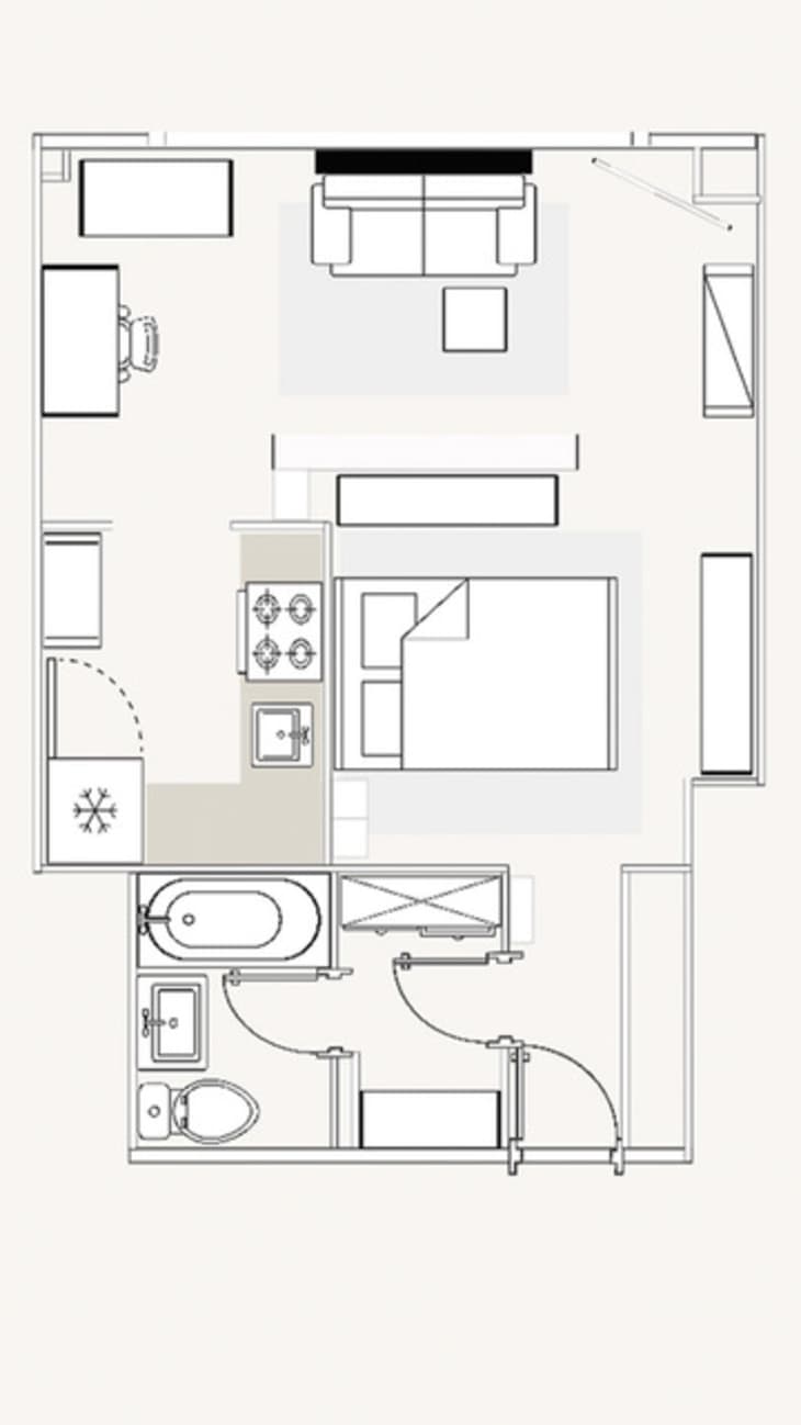 Digital graphic of apartment layout.