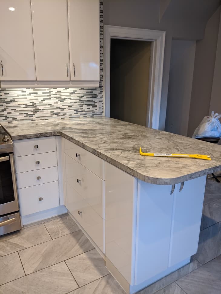 A kitchen going through renovation