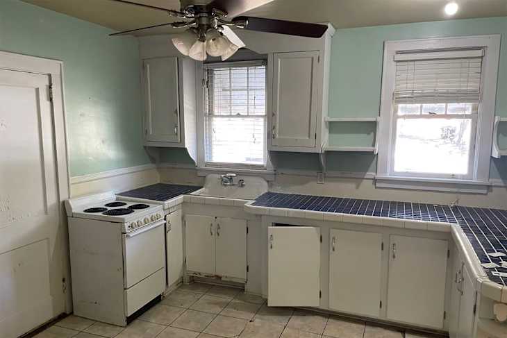 Vintage kitchen before renovation.