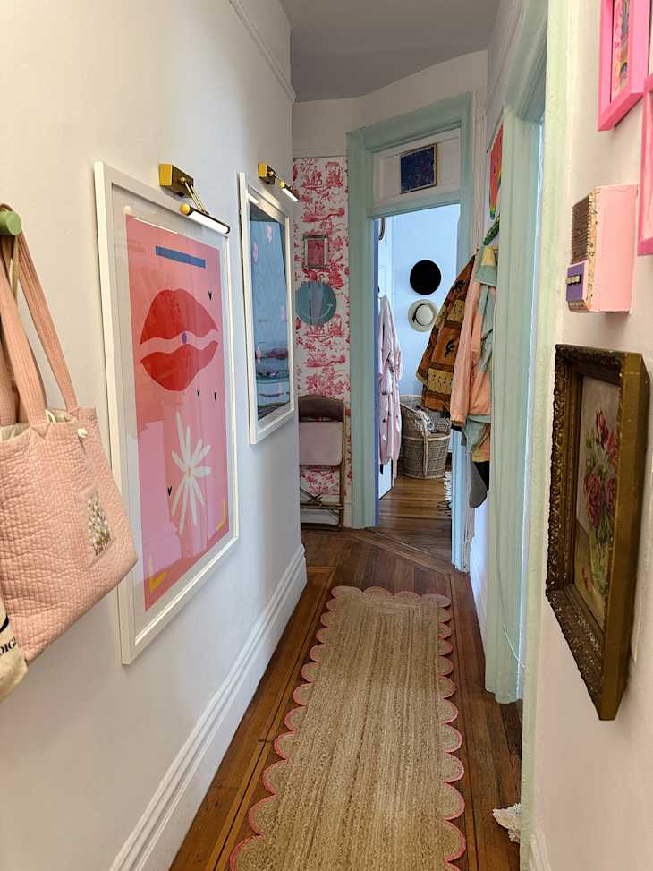 See a 1918 Apartment’s Pink & Green Hallway Makeover | Apartment Therapy