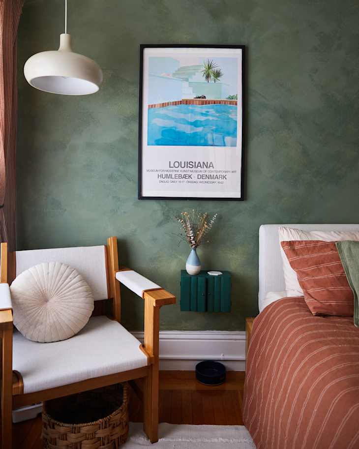 From Blank Canvas to Cozy Retreat: How a Limewash Green Makeover Transformed This Bedroom