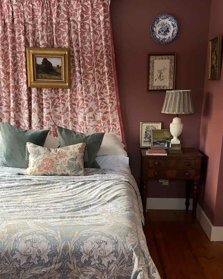 This Bedroom Makeover Has a Ralph Lauren Fabric Headboard | Cubby