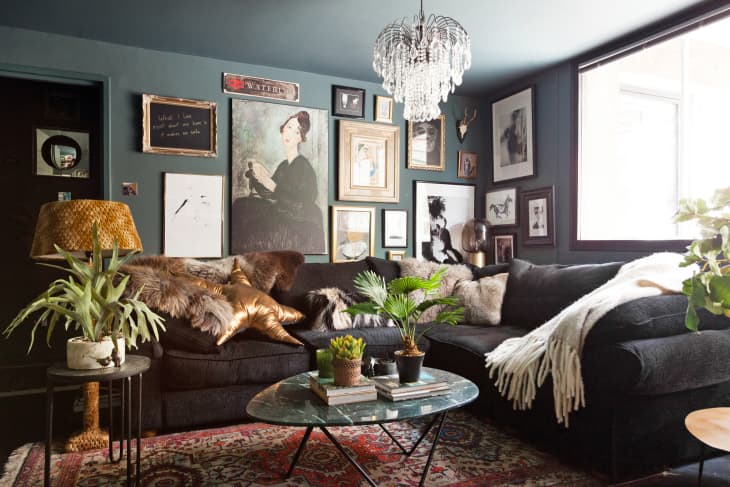 Moody green and terracotta cottage living room with earthy witchy vibes on  Craiyon