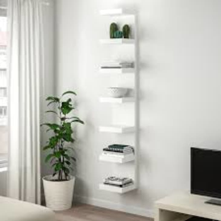 Hanging Wall Shelf 5 Narrow Storage Organizer Vertical Modern Sleek Minimalist 