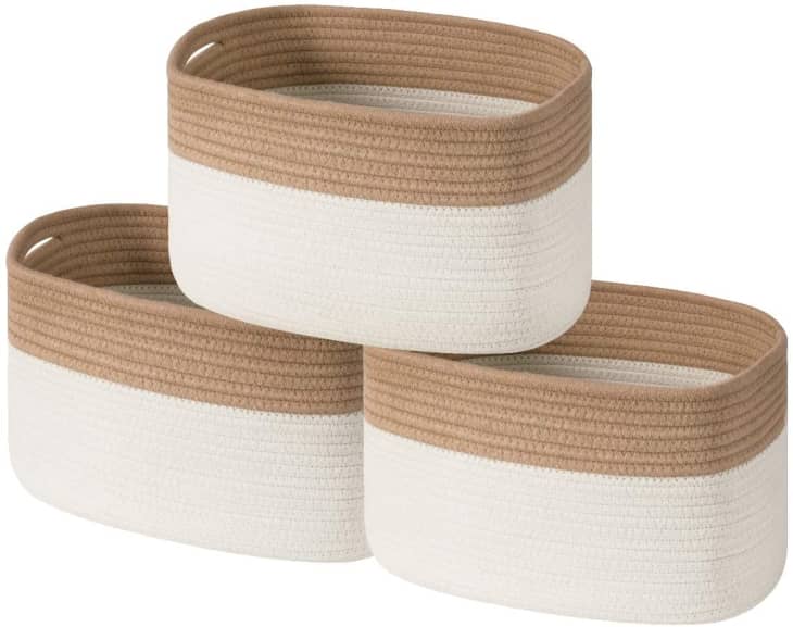 UBBCARE Cotton Rope Storage Baskets, Set of 3 at Amazon