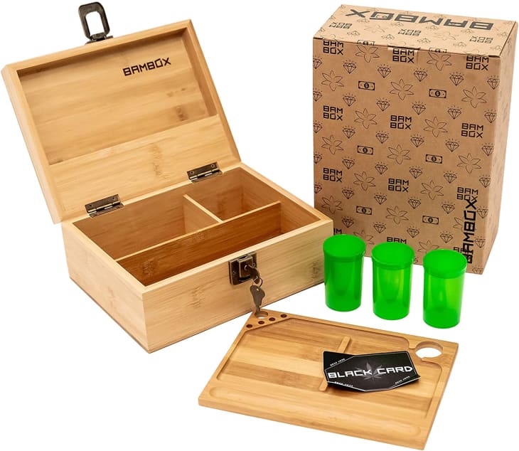 BAMBOX Stash Box with Rolling Tray, Smell Proof Containers at Amazon