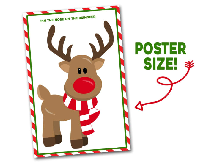 Pin the Nose on the Reindeer at Etsy