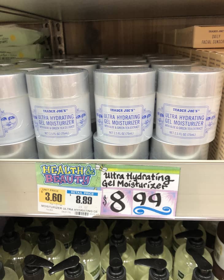 Ultra Hydrating Gel Moisturizer on shelf at Trader Joe's store