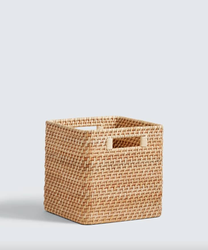 Marie Kondo Large Ori Curved Rattan Cube at The Container Store