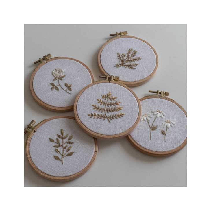 Five Flower Embroidery Patterns at Etsy