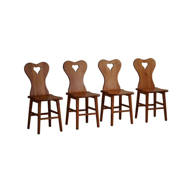 Set of 4 Chairs in Pine, by a Swedish Cabinetmaker, Scandinavian Modern, 1960s at 1stDibs