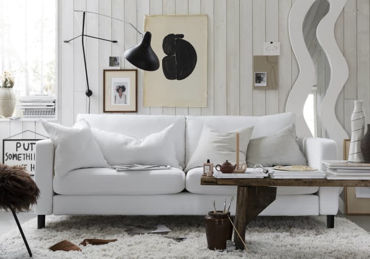 Product Image: Linen Sofa Cover for IKEA Karlstad 3-Seater Sofa, in Absolute White