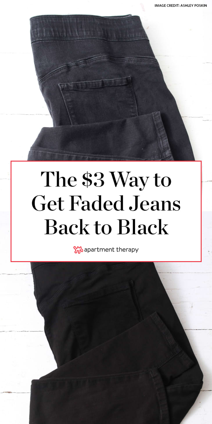 make faded jeans black again