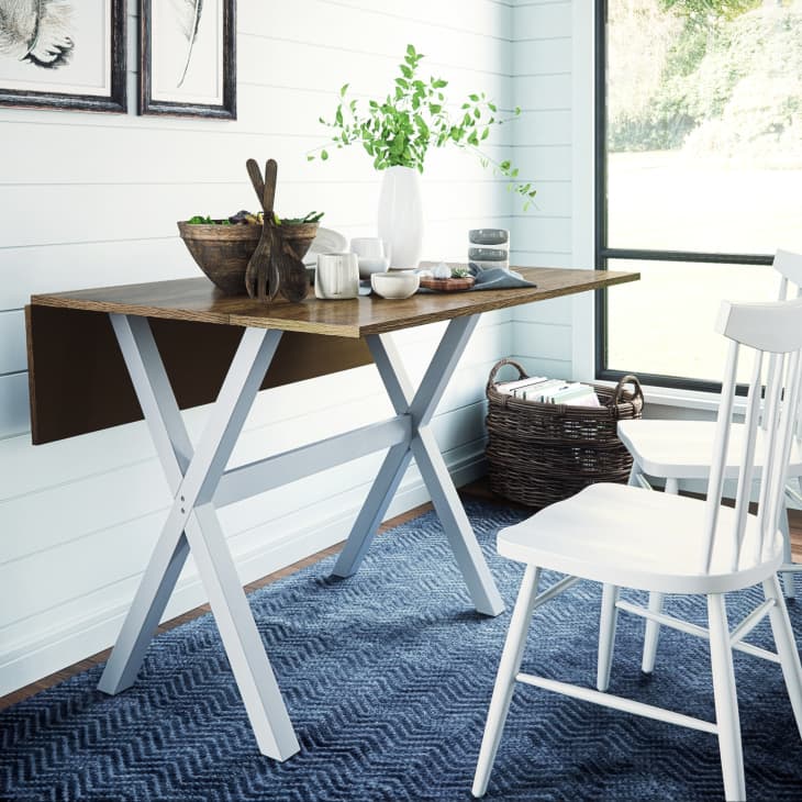 Wood Drop Leaf Dining Table White at Nathan James