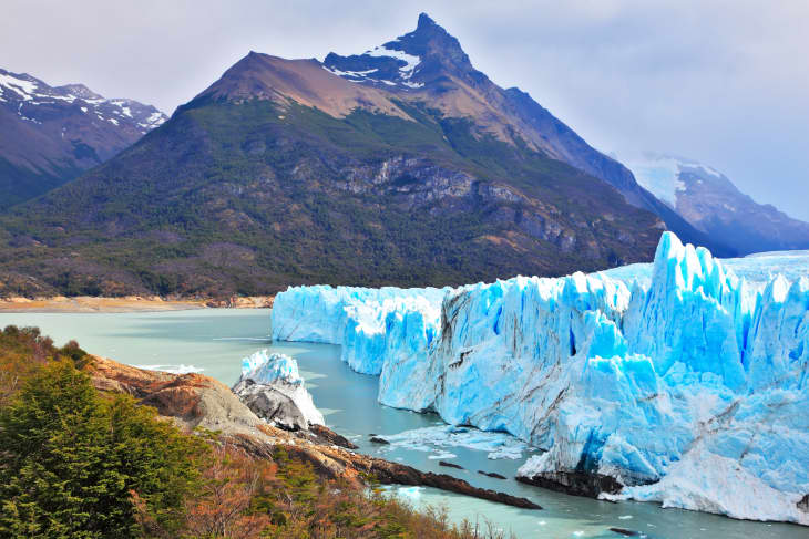 Landscape shot of Perito Moreno glacier in Los Glaciares National Park in Argentina