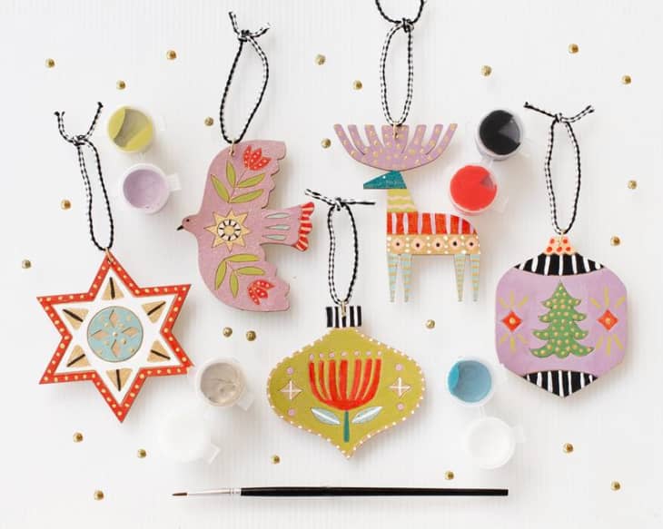 Painted wooden ornaments