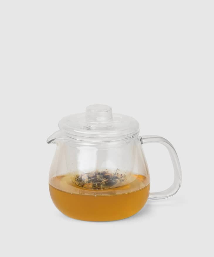 Clear glass teapot