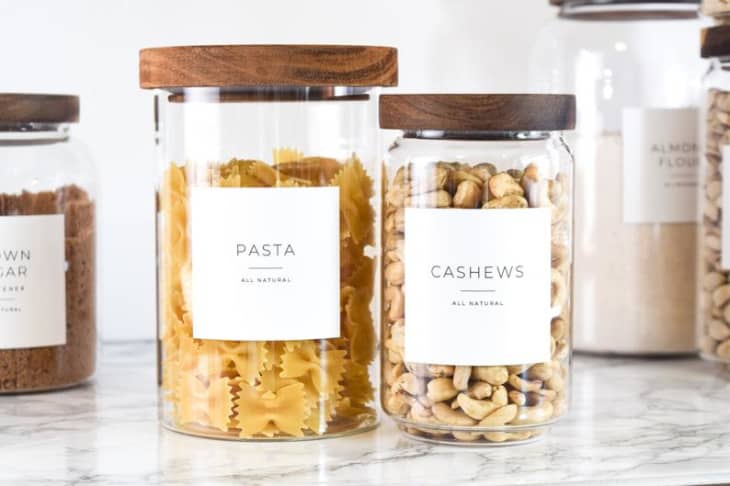 Jars of dry food with sleek labels