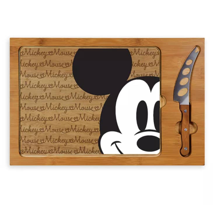 Rectangular Mickey Mouse tray and knife set